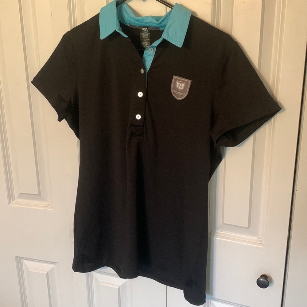 Noel Asmar Equestrian Collared Quarter Zip Short Sleeved Shirt